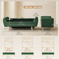 Storage Ottoman, 59" Corduroy End of Bed Storage Bench for King Size Bed with Wooden Legs and Rolled Arms, Dark Green