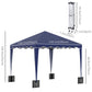 10' x 10' Pop Up Canopy Tent with Sand Bags, Instant Shelter with Adjustable Height and Carry Bag, Garden Outdoor Party Tent, Blue