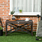 Patio Wicker End Table, Outdoor PE Rattan Side Table, with Plastic Board Under the Full Woven Table Top for Patio, Garden, Balcony, Mixed Brown