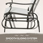 3PCs Gliding Rocking Chair & Bistro Tea Table Set, Mixed Grey