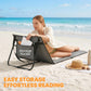Set of 2 Foldable Lounge Chairs with Carry Strap, Adjustable Backrest, Grey
