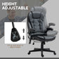 Executive Heated Massage Office Chair, High-Back Reclining Swivel Chair, Vibrating Adjustable Leather Chair, Black
