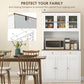 71" Pantry Cabinet with Microwave Space, Buffet with Hutch, 2 Drawers, Adjustable Shelves and Glass Doors, White