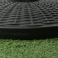 25 lbs Market Umbrella Base Holder 17.5" Round Parasol Stand with Rattan Design for Patio, Outdoor, Backyard, Black