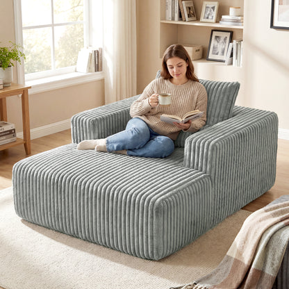 Single Sleeper Chair Sofa Bed with Pillow - Grey