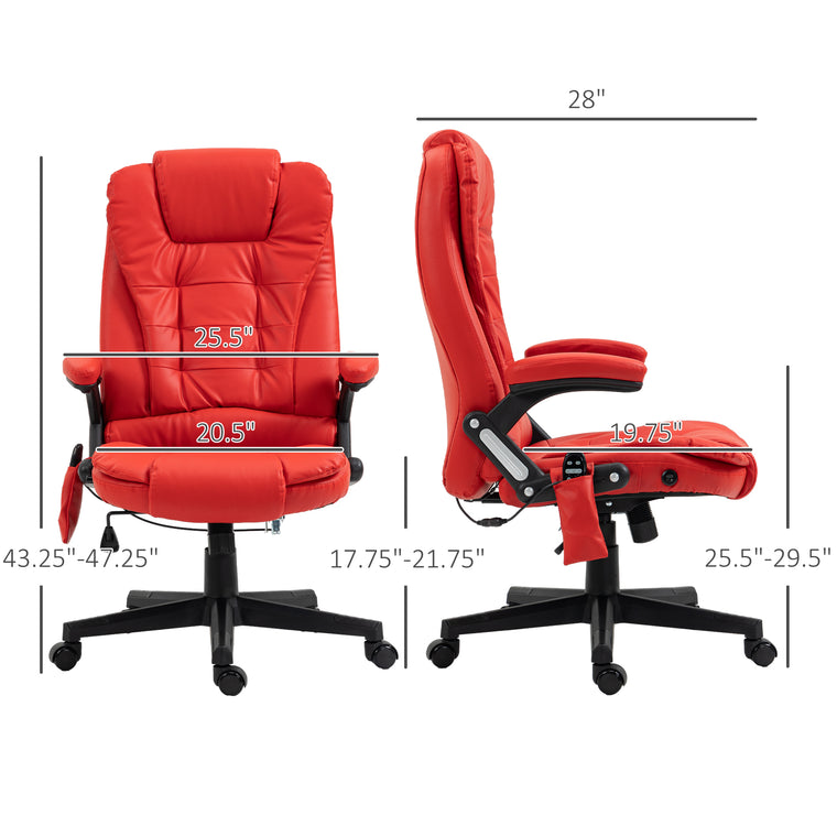 Heated Massage Office Chair with High Back - Faux Leather