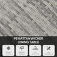 35.4" Outdoor Wicker Dining Table, PE Rattan Patio Furniture with Wood-plastic Composite Top, Grey