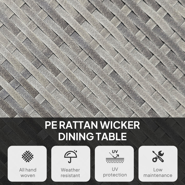 35.4" Wicker Dining Table with Composite Top