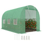 11.5' x 6.6' x 6.6' Walk-in Tunnel Greenhouse Garden Plant Seed Growing Warm House Outdoor Hot House w/ Roll Up Door, Windows, PE Cover Green