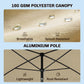 6.5x4ft Rectangle Patio Umbrella Aluminum Tilt Adjustable Garden Parasol Sun Shade Outdoor Canopy Beige