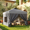 10' x 10' Dark Grey Pop-Up Canopy Tent with 4 Sidewalls