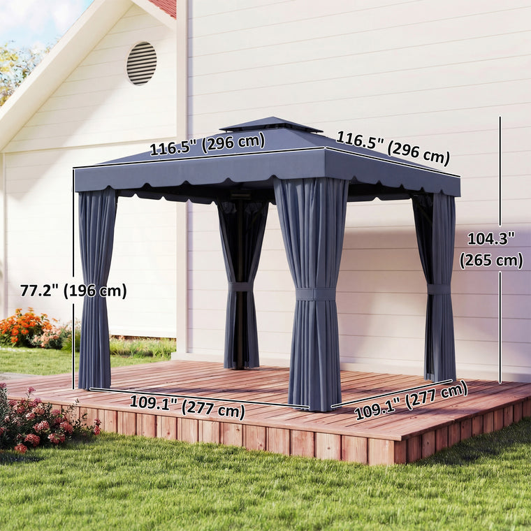 10' x 10' Soft-Top Gazebo with Curtains and Mesh Screen