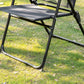 Set of 4 Camping Chairs, Outdoor Folding Lounge Chair Set with 5 Level Adjustable Backrest, Removable Headrest, Armrest for Camping, Backyard, Grey