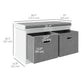 Shoe Storage Bench with Seat, Entryway Bench Seat with Cushion, 2 Fabric Drawers for Hallway, White
