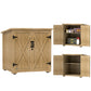 Wooden Outdoor Storage Cabinet, Garden Shed Potting Shed with Shelf and Double Doors, Natural