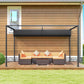 10' x 7' Black Patio Pergola with Retractable Canopy