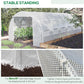 20'x10'x6.6' Tunnel Greenhouse with UV-Resistant Cover, Zippered Door and 12 Roll-up Windows, Outdoor Green House for Garden Plant, White