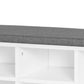 Shoe Bench with Storage, Upholstered Entryway Bench with Adjustable Shelves, Cushion for Living Room, Hallway, White