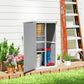 29.9"x21.7"x45.3" Garden Storage Shed with Asphalt Roof, Outdoor Storage Cabinet w/ Shelves, Grey