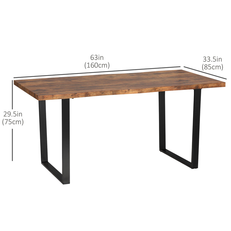 63" Industrial Dining Table for 6 - Rustic Brown