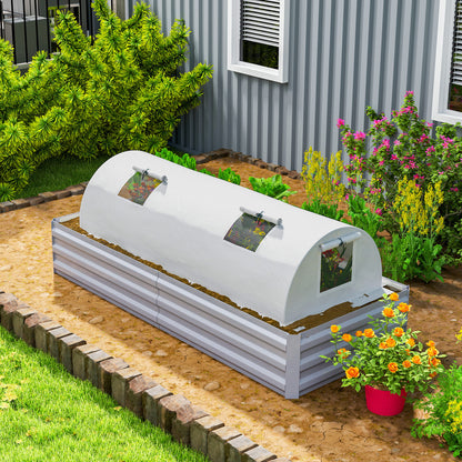 Portable Mini Greenhouse, Tunnel Growing Tent with 5 Mesh Windows and Steel Frame - 7' x 3' x 2'