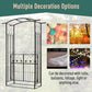 Outdoor Metal Trellis Garden Arch Arbor w/ Lucky Leaf Clover Gate for Ceremony Wedding Party Garden Lawn, Black
