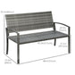 Rattan Wicker Loveseat Garden Bench Hand Woven Portable Backyard Gray