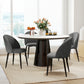 Modern Dining Chairs Set of 4, Upholstered Dining Room Chairs with Metal Legs, Shell Backrest, Padded Seat, Dark Grey