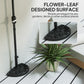 21 lbs Resin Half Umbrella Base, Concrete Half Umbrella Stand Outdoor Umbrella Base with Flower-Leaf Design, Patio Umbrella Stand for Outdoor Lawn Poolside, Black