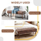 Bedroom Bench, End of Bed Bench with Button Tufted, PU Leather Upholstered Entryway Bench with Wood Legs, Brown