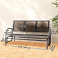 3-Seat Outdoor Glider Chair, Patio Rocking Chair, Steel Frame, Sling Fabric Seat for Garden, Backyard, Lawn, Black