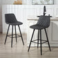 PU Leather Counter Height Bar Chairs Set of 2, 27.75" Bar Stools with Metal Legs for Dining Area, Kitchen Island, Black