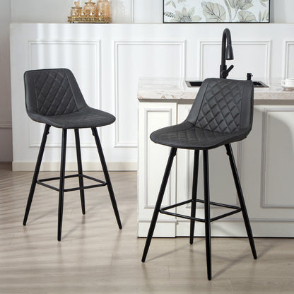 27.75" PU Leather Counter Bar Stools Set of 2