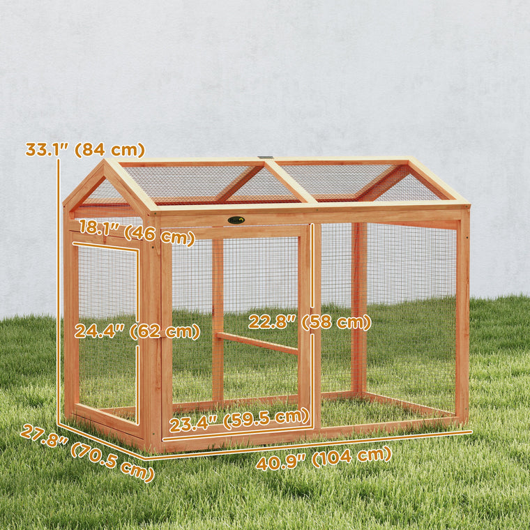 Wooden Chicken Coop with Perch & Dual Doors