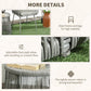 3 Piece Outdoor Patio Bistro Set, Wicker Rattan Furniture with Metal Legs for Garden, Backyard, Light Grey