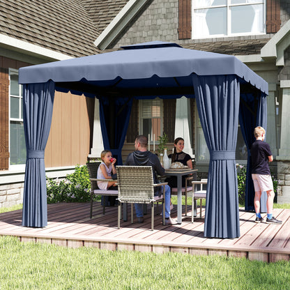 10' x 10' Soft-Top Gazebo with Curtains and Mesh Screen