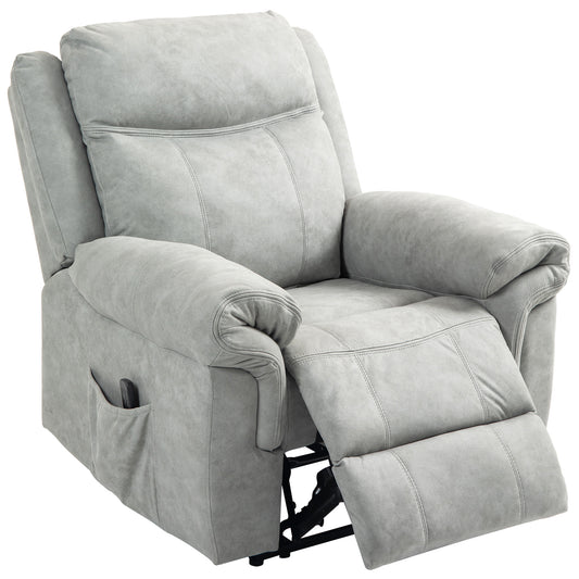 Manual Massage Recliner with Side Pockets - Grey