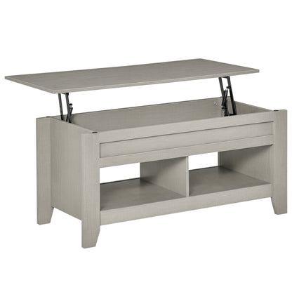 Lift Top Coffee Table with Hidden Storage - Light Grey