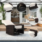 Outdoor Rattan Wicker Lounge Chair with Footrest & Soft Cushion for Patio, Garden, Backyard, Cream White