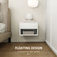 Floating Nightstand Set of 2, Wall Mounted Bedside Table with Drawer for Bedroom, White