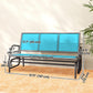 3-Seat Outdoor Glider Chair, Patio Rocking Chair, Steel Frame, Sling Fabric Seat for Garden, Backyard, Lawn, Blue