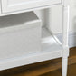 Vintage Console Table with 2 Drawers and Cabinets, Retro Sofa Table for Entryway, Living Room and Bedroom, White