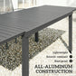 Expandable Outdoor Dining Table for 6-8 People, 59"-89" Aluminum Patio Dining Table with Slatted Top, Dark Grey