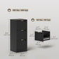 Lockable Filing Cabinet with 3 Fluted Drawers, File Cabinet with Adjustable Hanging Rails for A4 Letter Files, Black