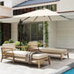 8' x 8' Square Patio Hanging Offset Umbrella with 360° Rotation, Aluminum Outdoor Cantilever Parasol with Crank & Tilt, Sun Canopy Shelter with Cross Base, White