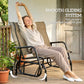 Outdoor Glider Bench, Patio Glider for 2 Persons, Brown