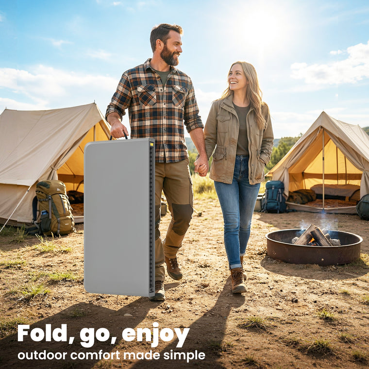 34" x 34" Grey Folding Picnic Table