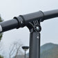 10FT Cantilever Patio Umbrella with Lights Solar Powered Offset Umbrella with Crank and Cross Base for Deck Grey