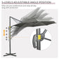 9.6' Cantilever Patio Umbrella Outdoor Hanging Offset Umbrella, Cross Base, 360° Rotation Aluminum Poles, Grey