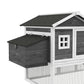 69" Wooden Chicken Coop with Run, Nesting Box, Tray, Grey